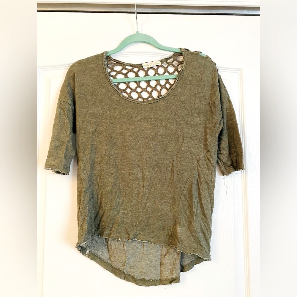 Urban Outfitters Knit Top with Crochet Open Back Size S